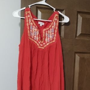 Luxology Coral Embroidered Sleeveless Blouse
